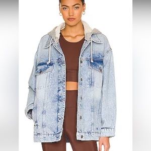We the Free oversized hooded Jean jacket